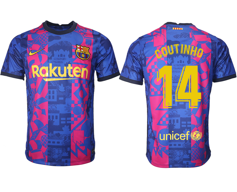 Cheap Men 2021-2022 Club Barcelona blue training suit aaa version 14 Soccer Jerseys